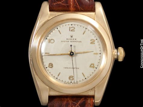 rolex vintage 1946 bubbleback oyster perpetual chronometer gold watch|Rolex Oyster Perpetual for sale.